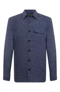 Рубашка из шерсти и шелка Kiton