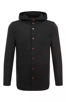 Рубашка из шерсти и шелка Kiton