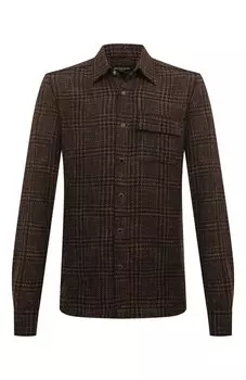 Рубашка из шерсти и шелка Kiton