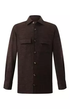 Рубашка из шерсти и шелка Kiton