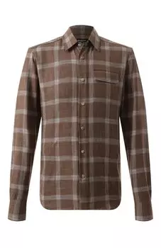 Рубашка из шерсти и шелка Kiton