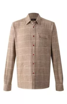 Рубашка из шерсти и шелка Kiton