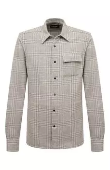 Рубашка из шерсти и шелка Kiton