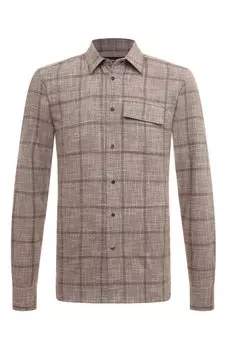 Рубашка из шерсти и шелка Kiton