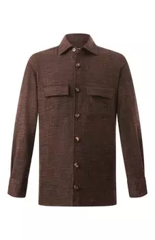 Рубашка из шерсти и шелка Kiton