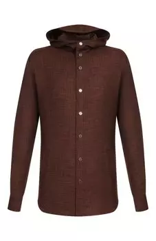 Рубашка из шерсти и шелка Kiton