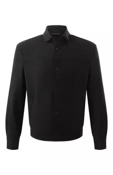 Рубашка из шерсти и вискозы Emporio Armani
