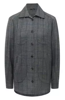 Рубашка из шерсти и вискозы Kiton