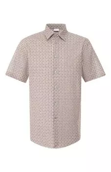Рубашка из смеси хлопка и льна Brioni