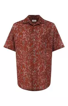 Рубашка из смеси льна и хлопка Brioni