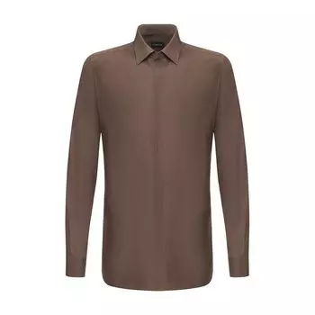 Рубашка из смеси шелка и хлопка Zegna