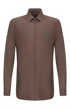 Рубашка из смеси шелка и хлопка Zegna