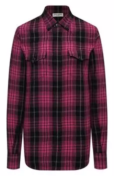 Рубашка из вискозы и льна Saint Laurent