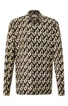 Рубашка из вискозы и шелка Saint Laurent