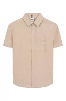 Рубашка изо льна и хлопка BOSS