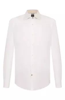 Рубашка изо льна и хлопка BOSS