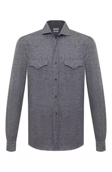 Рубашка изо льна и хлопка Brunello Cucinelli