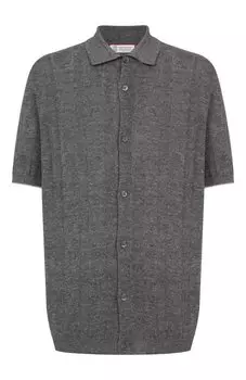 Рубашка изо льна и хлопка Brunello Cucinelli