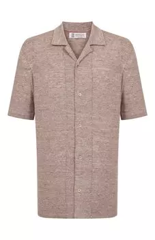 Рубашка изо льна и хлопка Brunello Cucinelli
