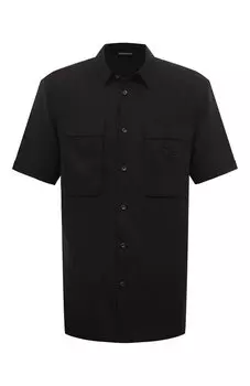 Рубашка изо льна и вискозы Emporio Armani