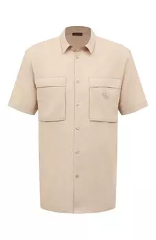Рубашка изо льна и вискозы Emporio Armani
