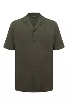 Рубашка изо льна и вискозы Emporio Armani