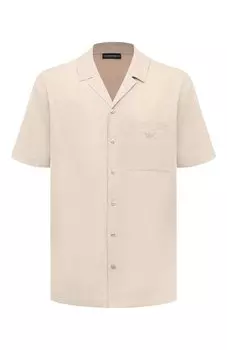 Рубашка изо льна и вискозы Emporio Armani