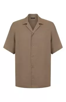 Рубашка изо льна и вискозы Emporio Armani