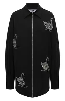 Рубашка с отделкой стразами MSGM