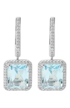 Серьги-багеты с голубыми топазами Secrets jewelry