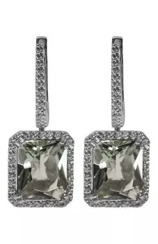 Серьги-багеты с зелеными аметистами Secrets jewelry