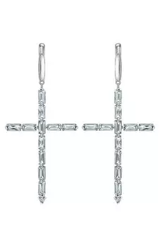 Серьги-кресты с голубым топазом Moonka