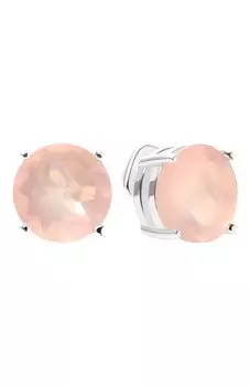Серьги-пусеты Cartoon с розовым кварцем Moonka
