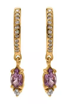 Серьги с аметистом и фианитом Moonka