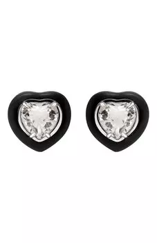 Серьги с сердцами из горного хрусталя Moonka