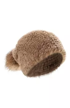 Шапка из меха норки с отделкой меха из лисы VICTORIA KUSENKOVA