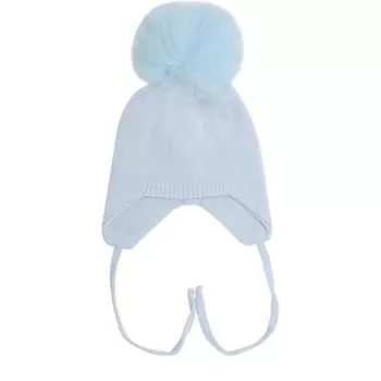 Шапка из смеси шерсти и кашемира с меховым помпоном Il Trenino