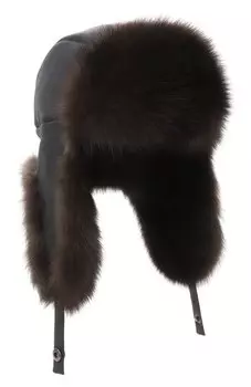 Шапка-ушанка Авиатор с отделкой из меха соболя Black Sable