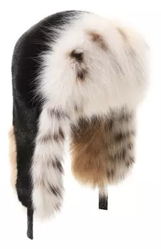 Шапка-ушанка из меха норки и рыси VICTORIA KUSENKOVA