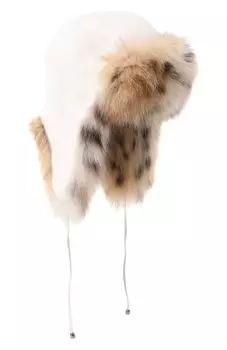 Шапка-ушанка из меха норки и рыси VICTORIA KUSENKOVA