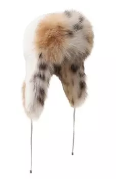 Шапка-ушанка из меха норки и рыси VICTORIA KUSENKOVA