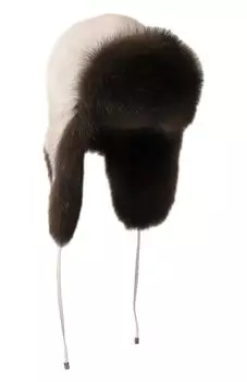 Меховая шапка-ушанка из норки и соболя VICTORIA KUSENKOVA