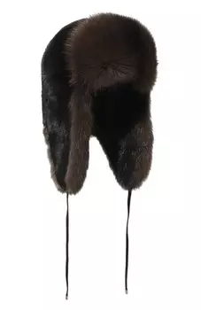Шапка-ушанка из меха норки и соболя VICTORIA KUSENKOVA