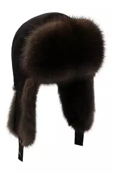 Шапка-ушанка из меха норки и соболя VICTORIA KUSENKOVA
