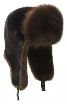 Шапка-ушанка из меха норки и соболя VICTORIA KUSENKOVA