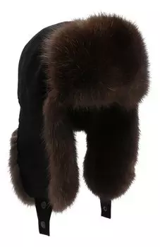 Шапка-ушанка из меха норки и соболя VICTORIA KUSENKOVA