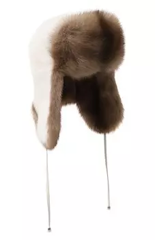 Шапка-ушанка из меха норки и соболя VICTORIA KUSENKOVA