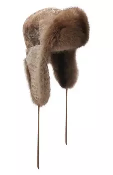 Шапка-ушанка из меха соболя и каракульчи FurLand