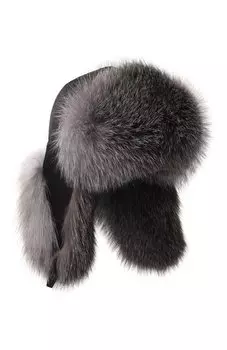 Шапка-ушанка с отделкой из меха лисы VICTORIA KUSENKOVA