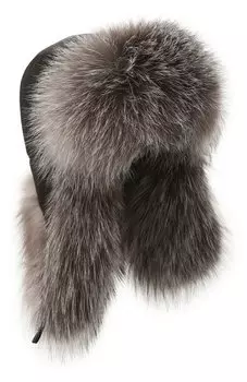 Шапка-ушанка с отделкой из меха лисы VICTORIA KUSENKOVA
